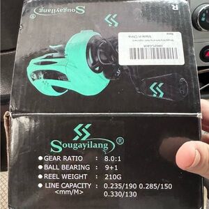 Black and Teal Fishing Reel